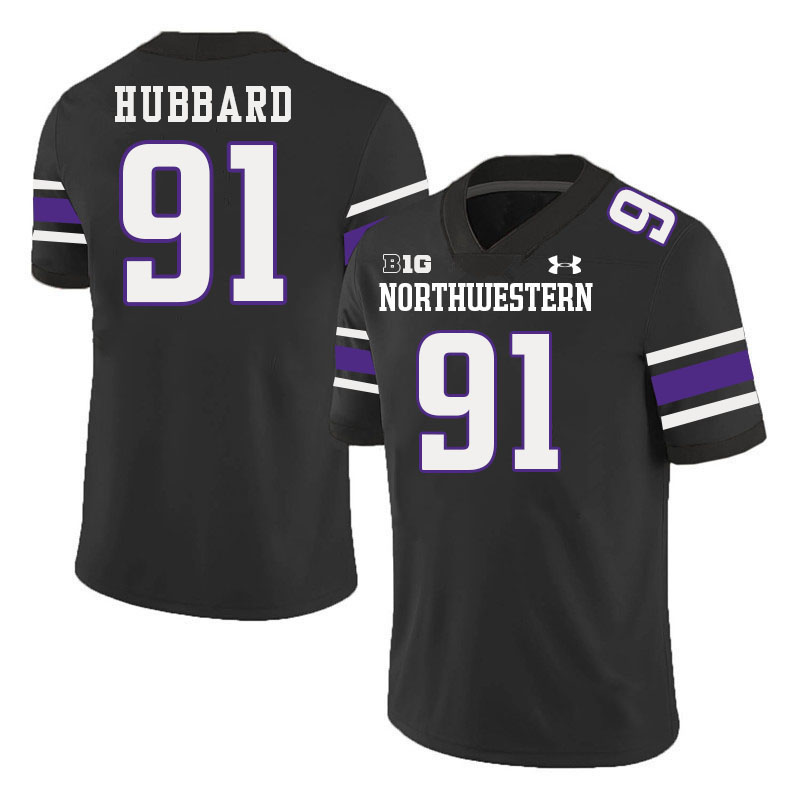 Northwestern Wildcats #91 Aidan Hubbard College Football Jerseys Stitched-Black